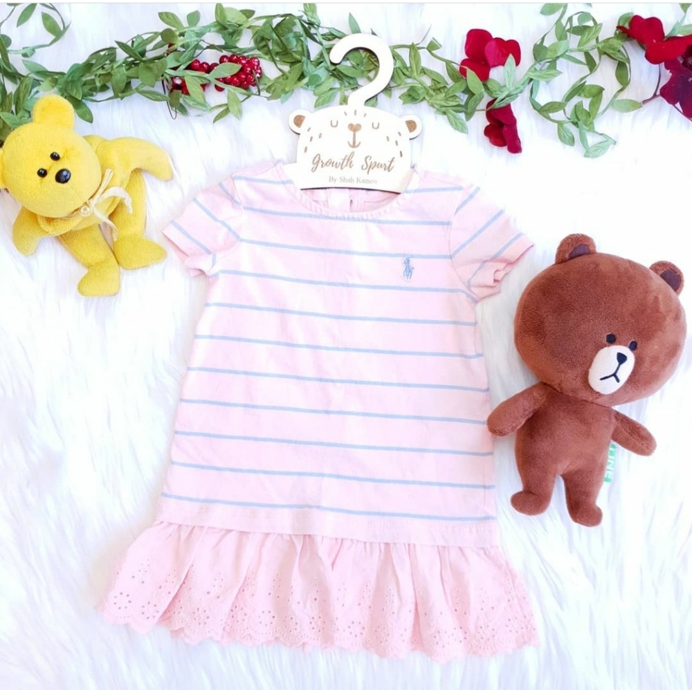 Ralph Lauren Pink and Blue Striped Kids Dress